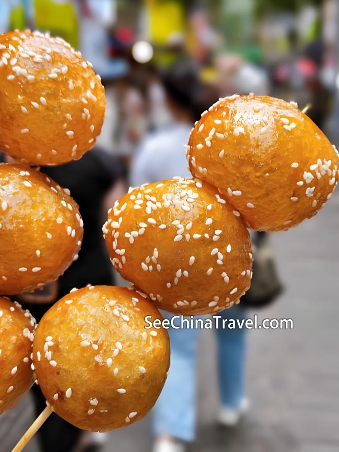 Fried glutinous rice cake dessert