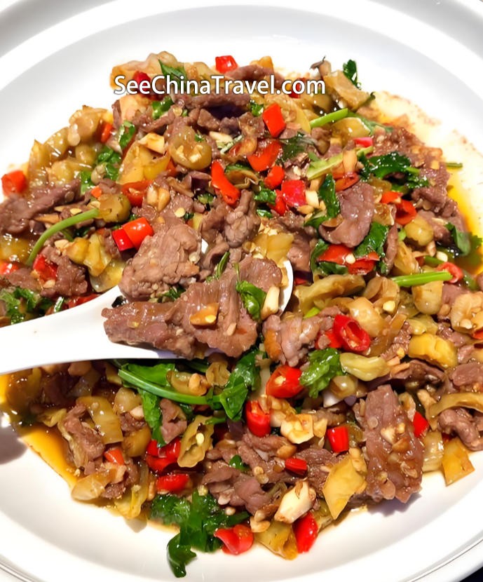Stir-fried beef slices Zhangjiajie